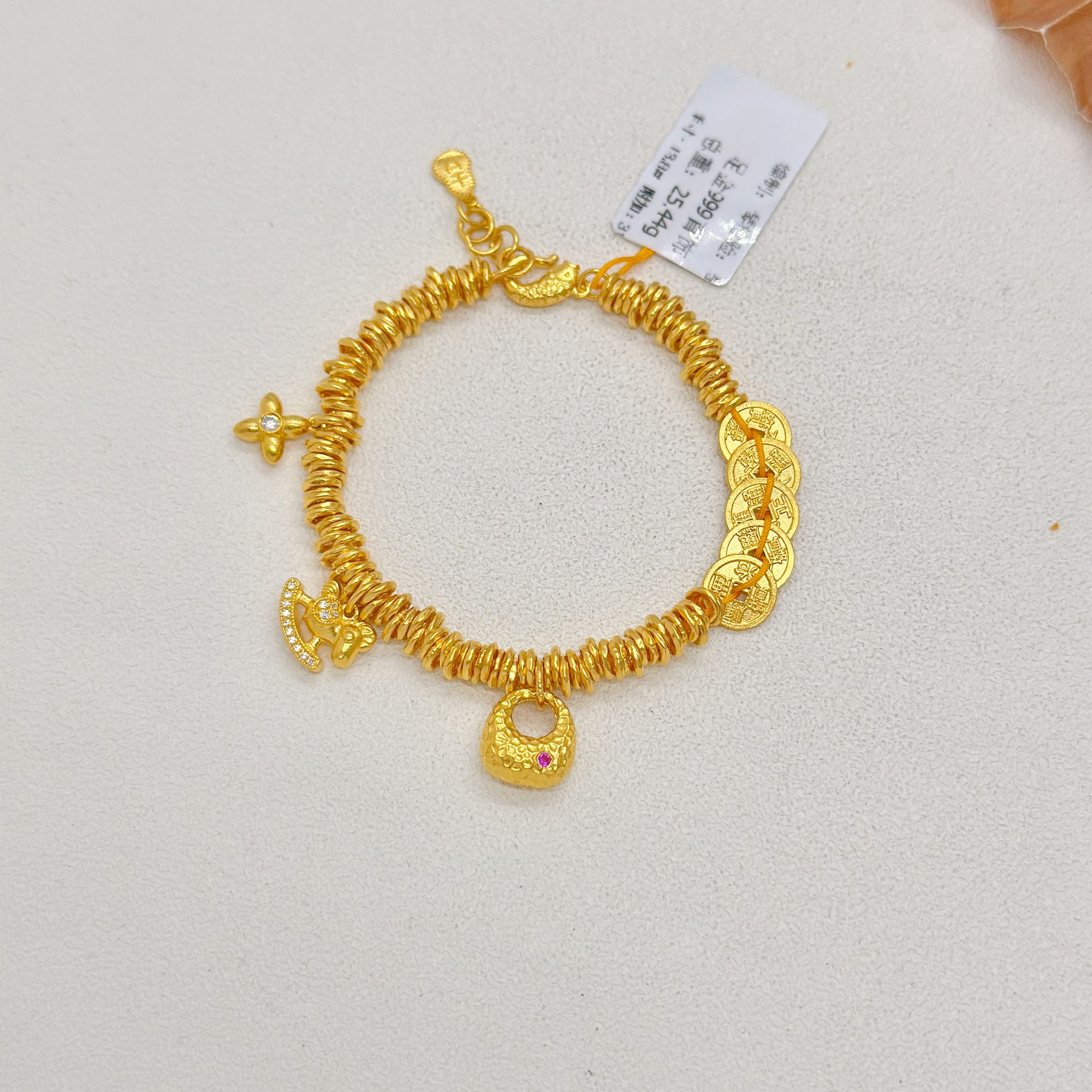 足金999饰品卡4 手链25.44g 长13.8cm