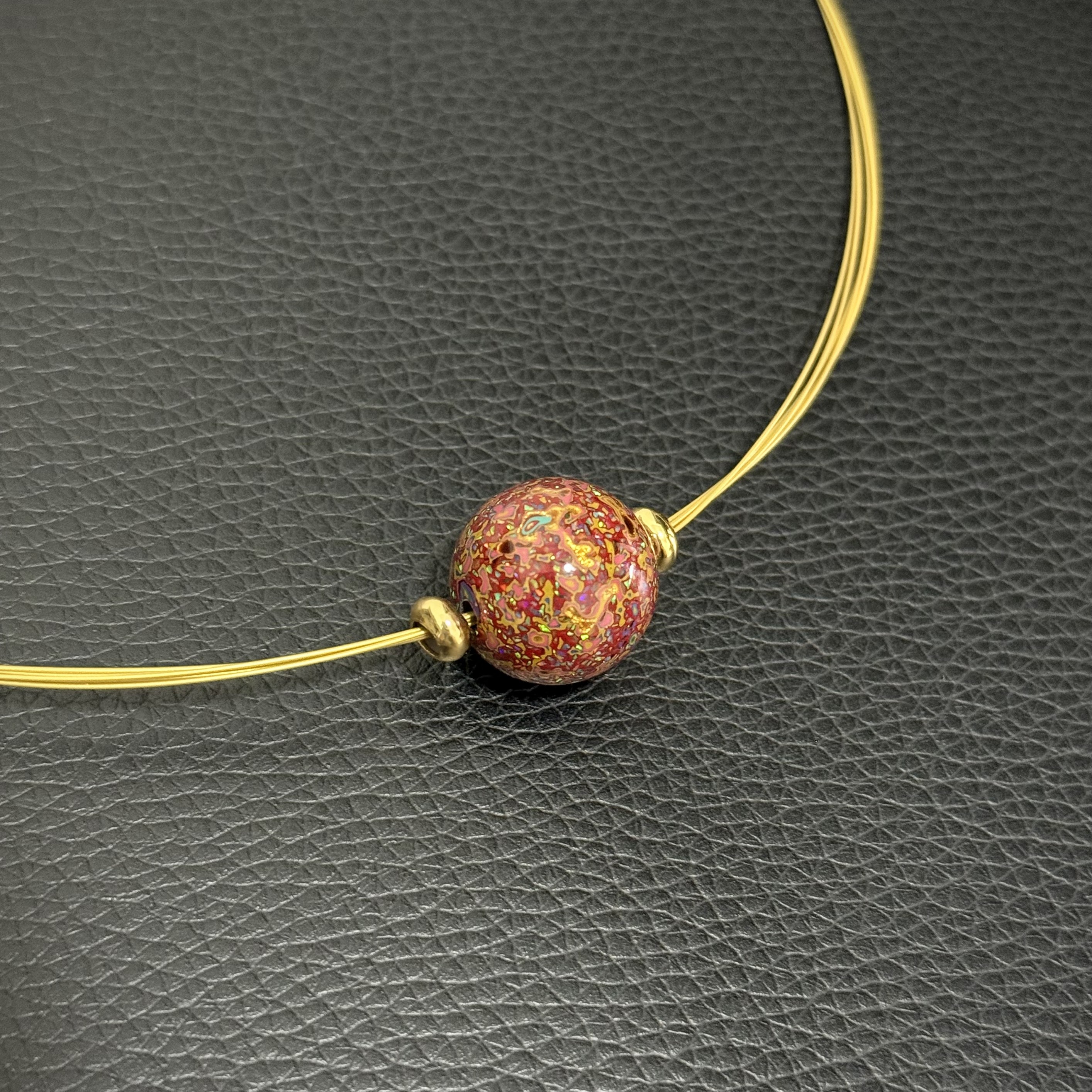 合金树脂项链 犀皮漆颈链
