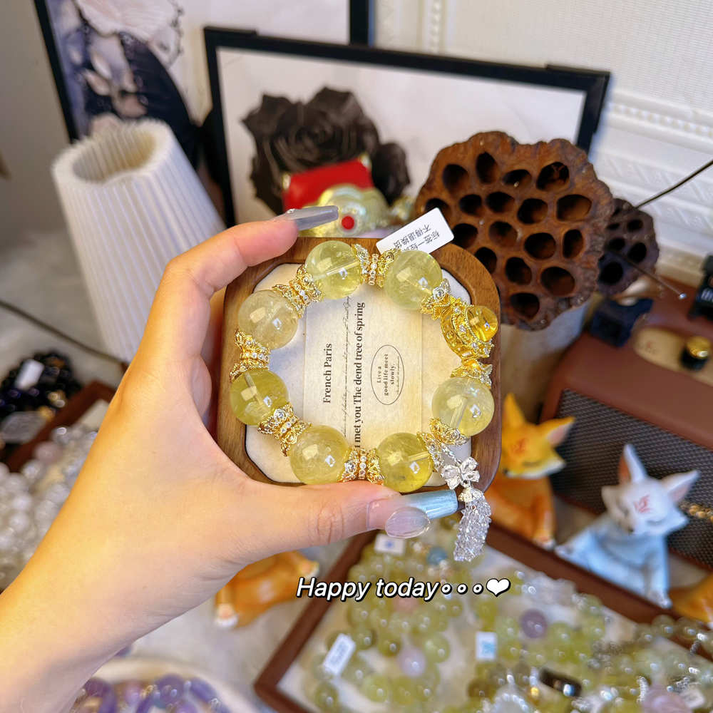 【黄水晶458/76拍6单】天然水晶手串