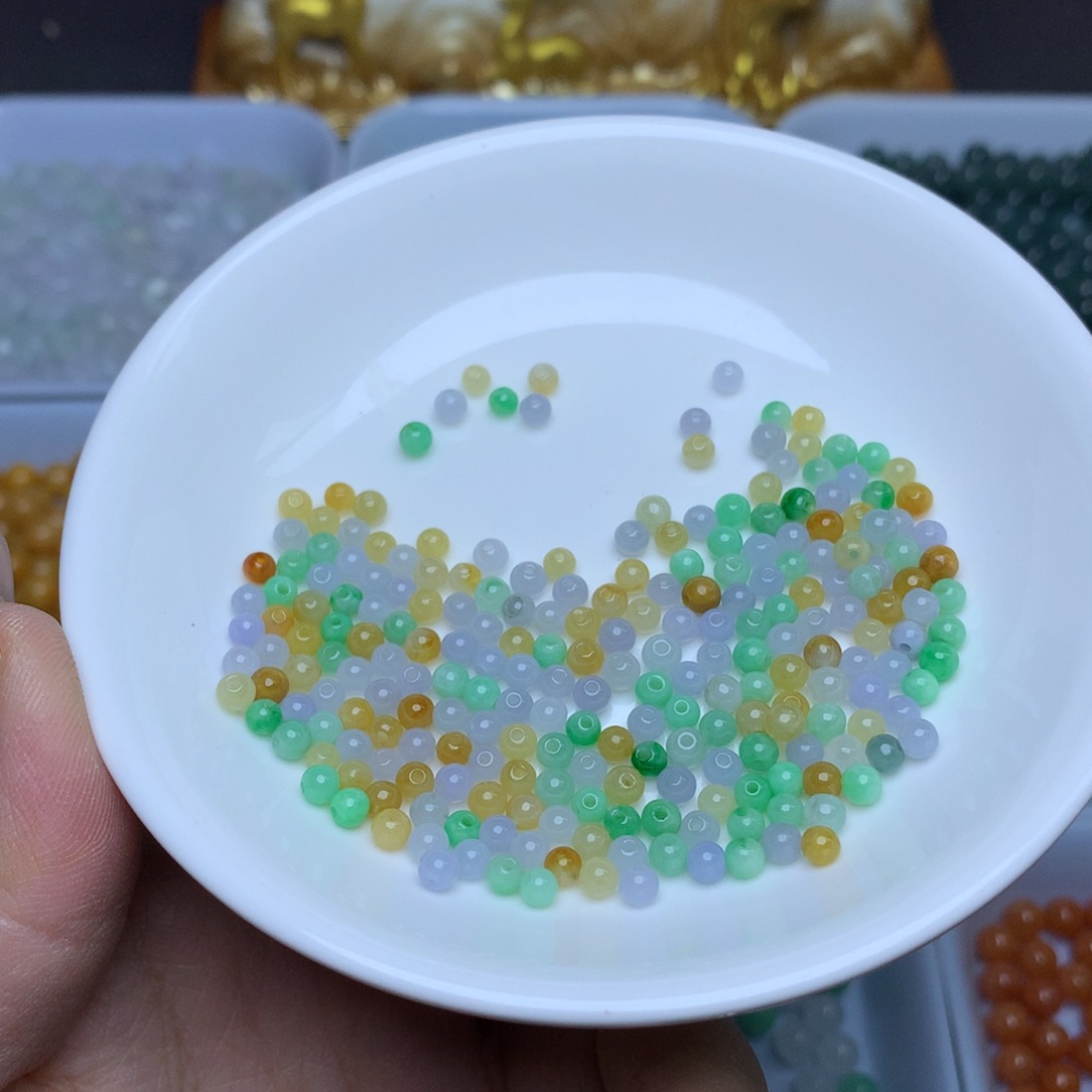 【闪购商品】翡翠手链未镶嵌卡3.5冰三彩10个