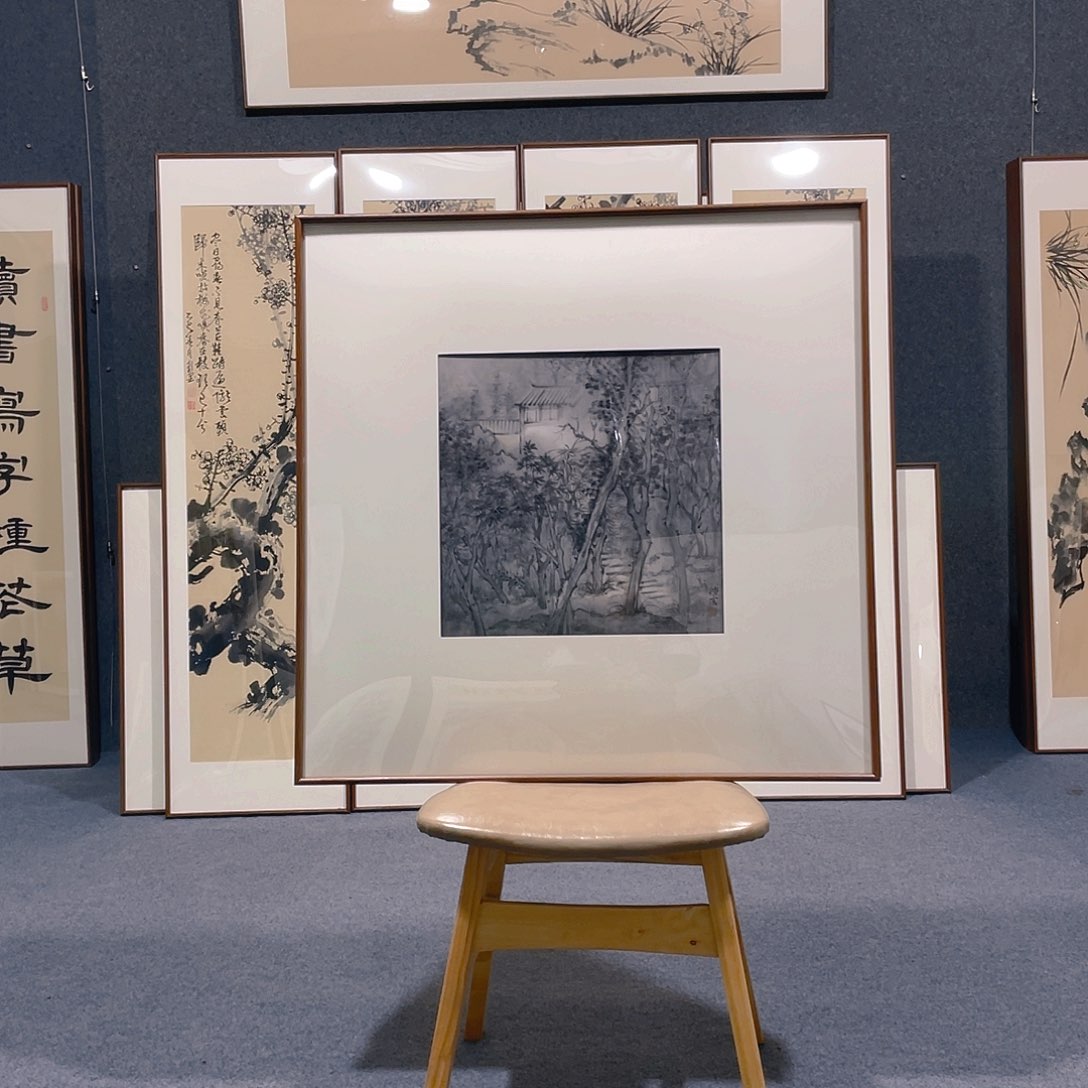 国画手绘作品带框