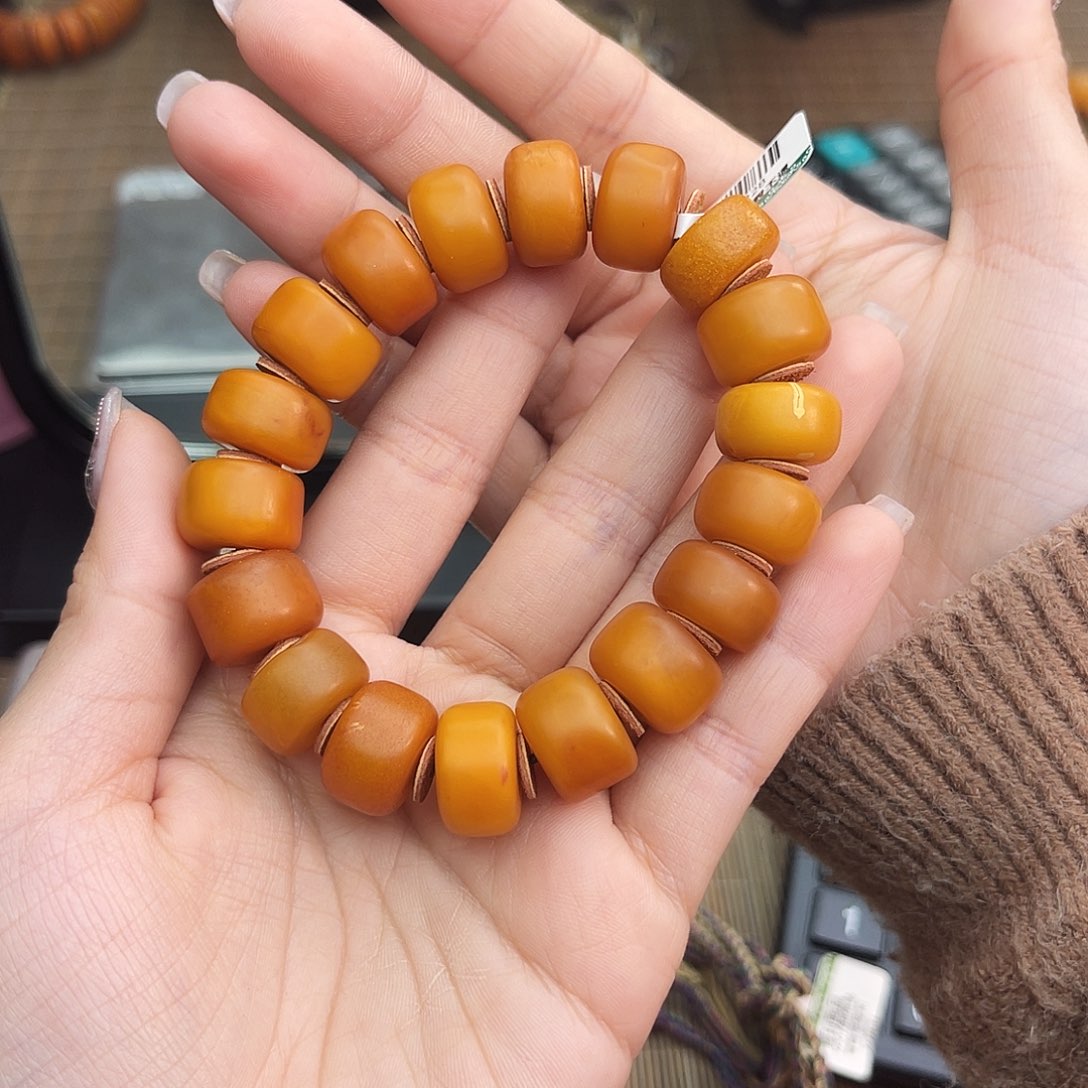 琥珀手链未镶嵌15m橘皮