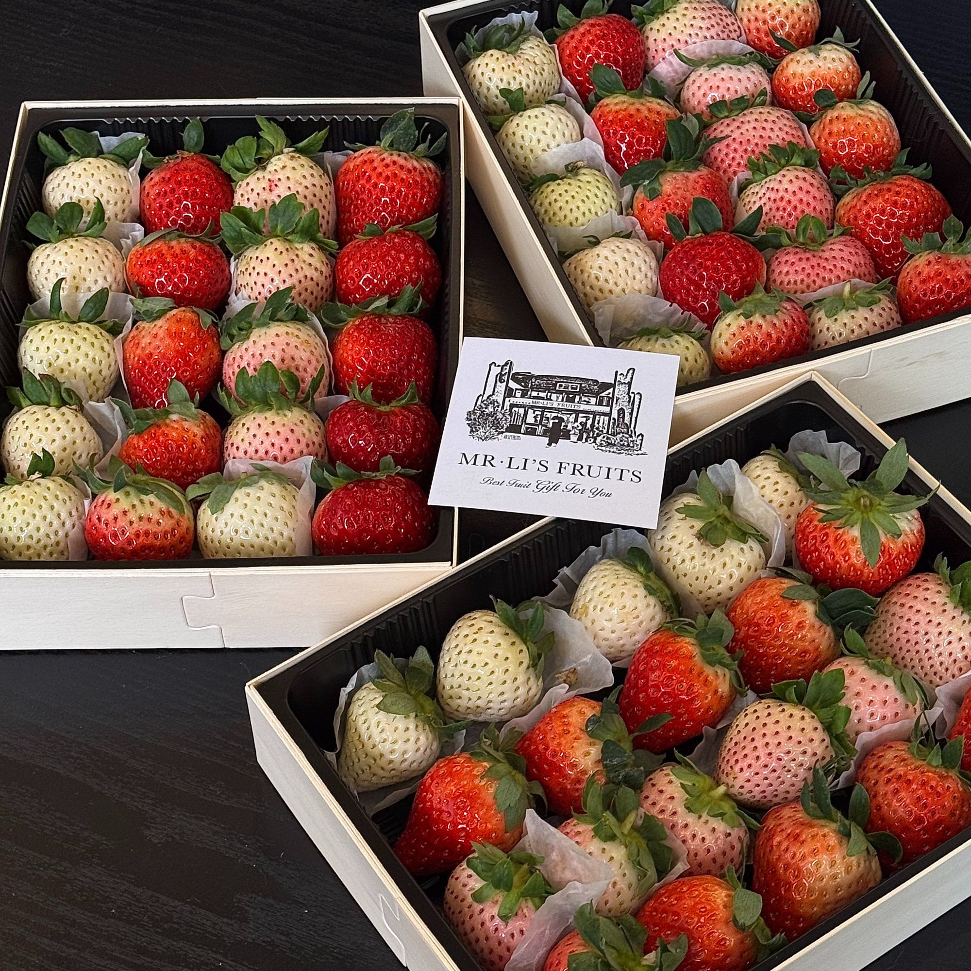 李先生源选 粉玉/白露/巧克力草莓三拼大果1-1.2斤礼盒装！！！同城小时达！！！