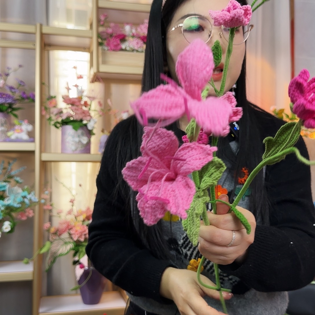 纯手工钩织钩织花束