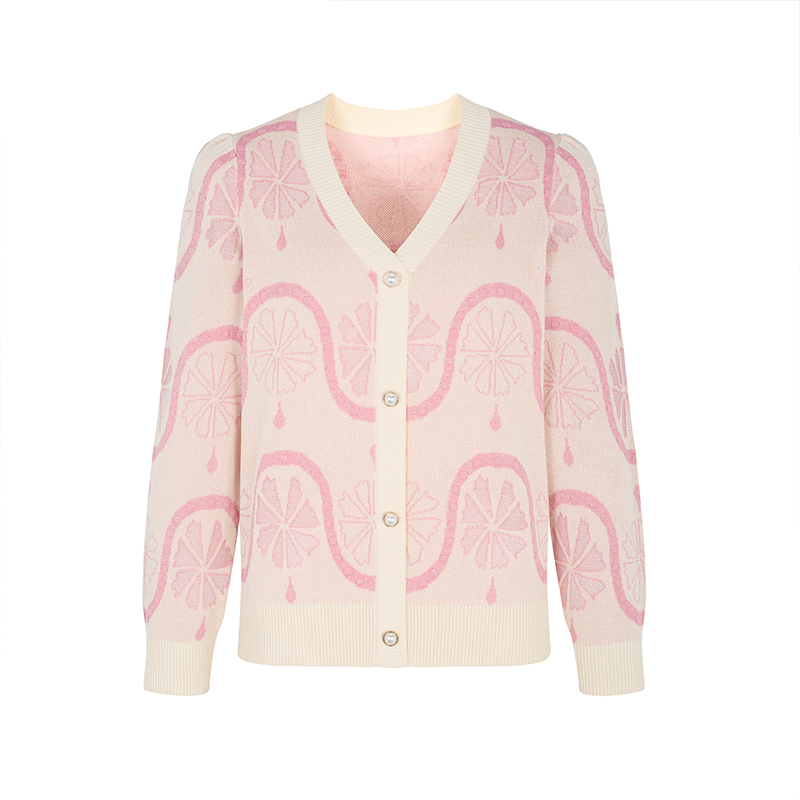 【丽公主】商场同款新品直筒廓形提花针织衫NDY7A33590