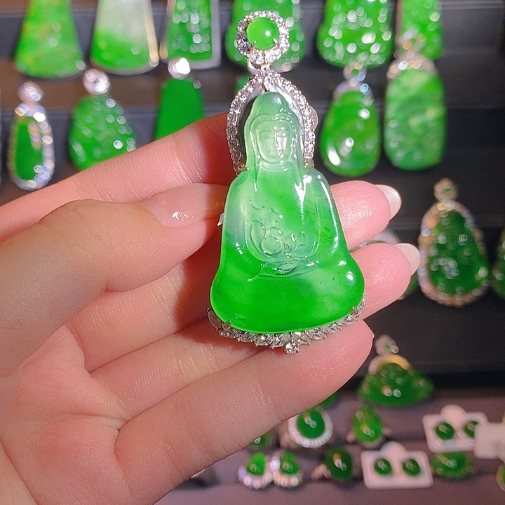 翡翠银S925镶嵌颈饰