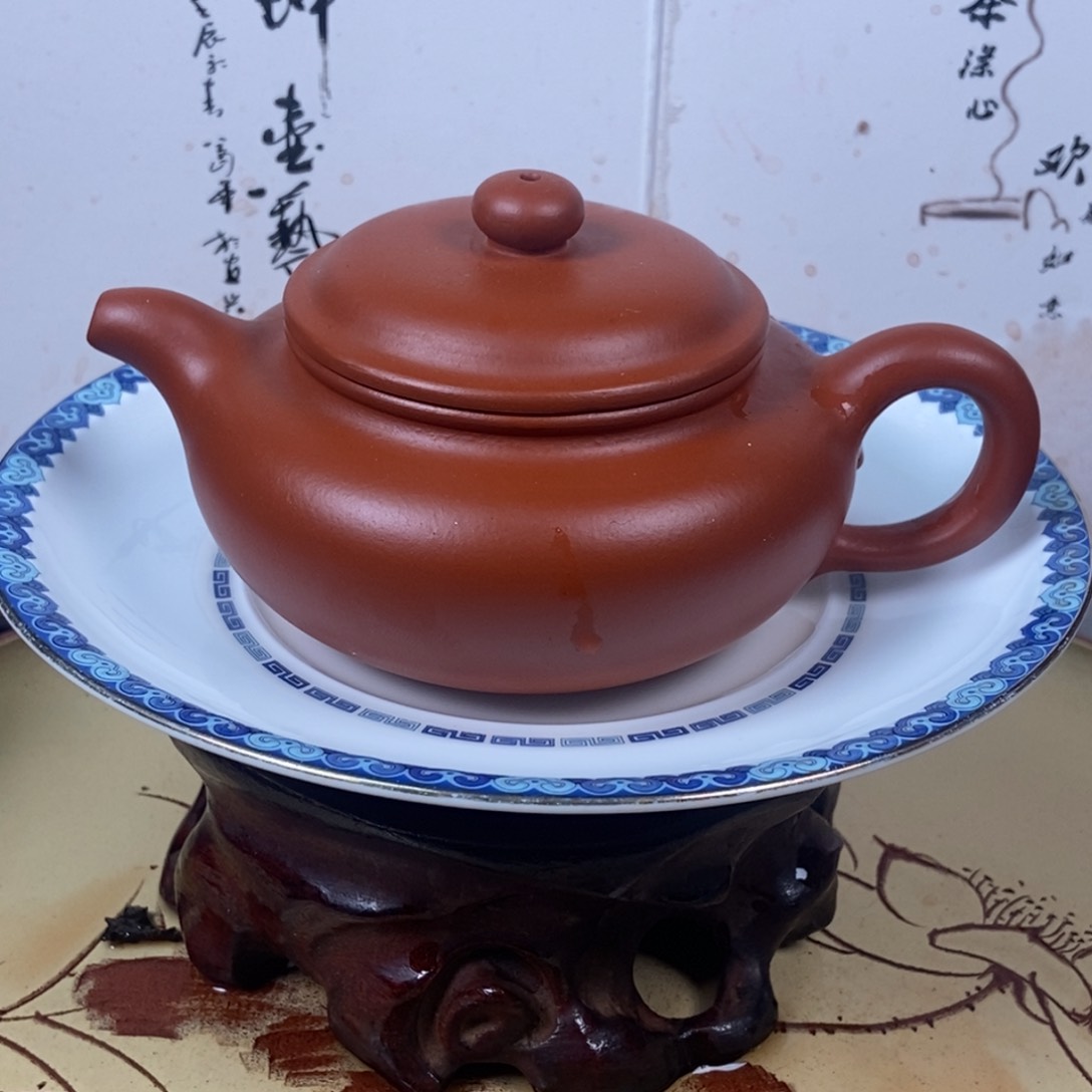 紫砂茶壶赵庄朱泥160 容量宜兴紫砂壶