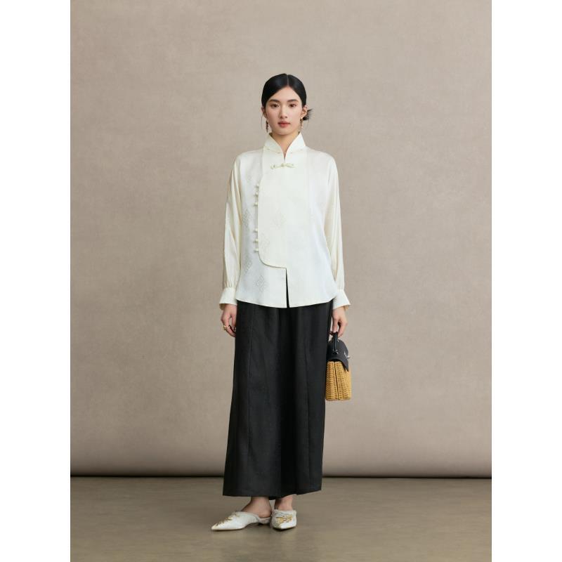 「素云」丽古龙 桑蚕丝 复古中国风原创日常百搭设计感汉服上衣