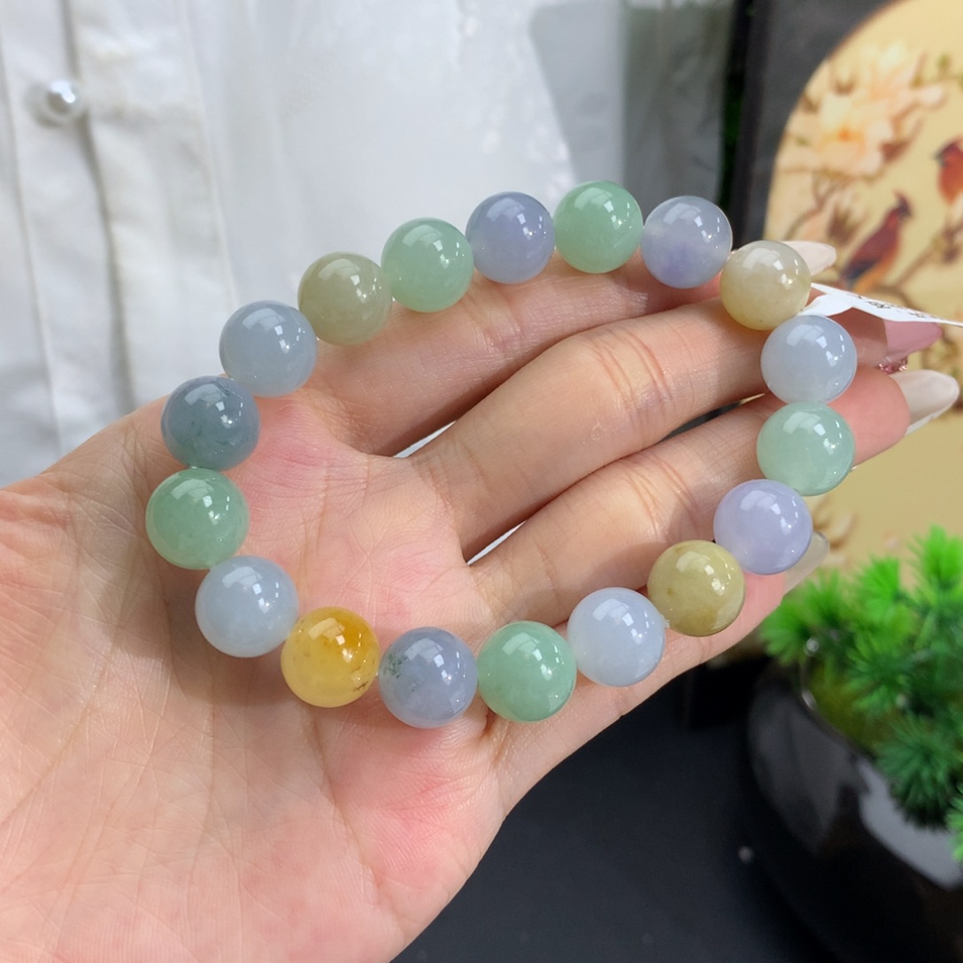 未镶嵌翡翠手链卡11胶润多宝手串