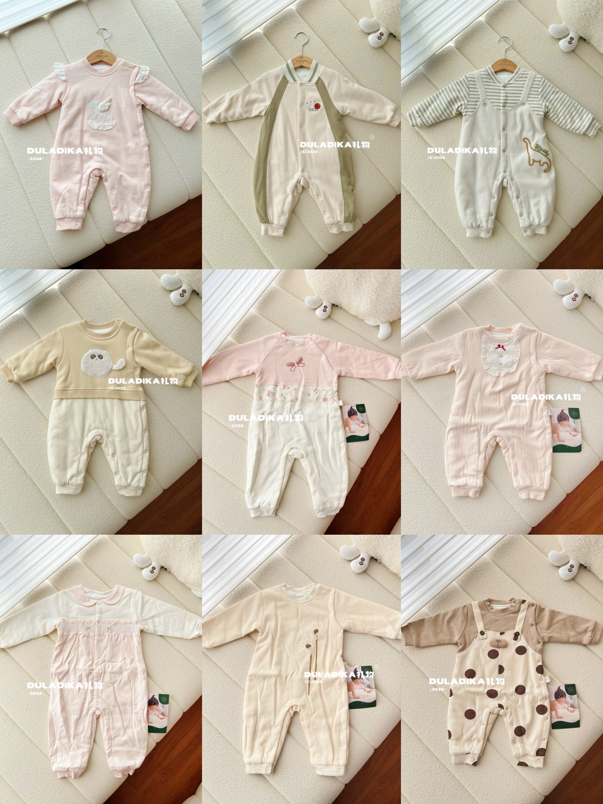 【40g薄棉款式合集】25年秋冬婴儿秋冬夹棉连体衣宝宝冬天保暖长爬