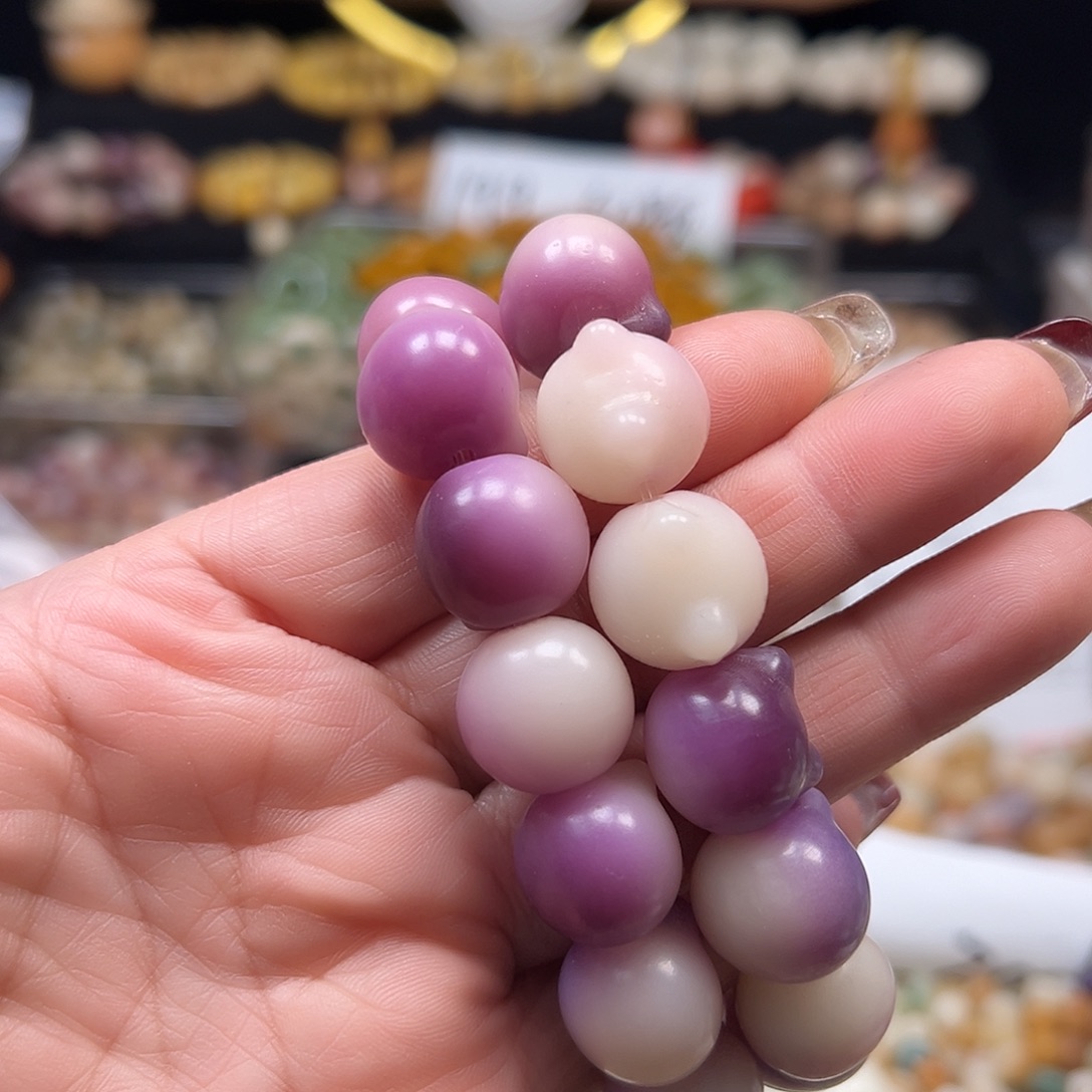 菩提根/象牙果手串卡15紫飘猫头1 条