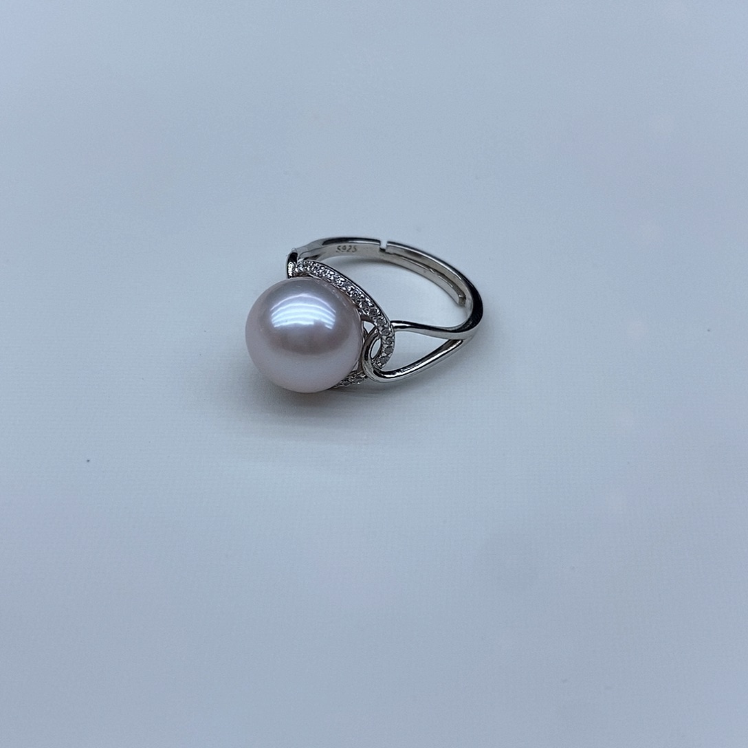 淡水珍珠戒指银S925镶嵌