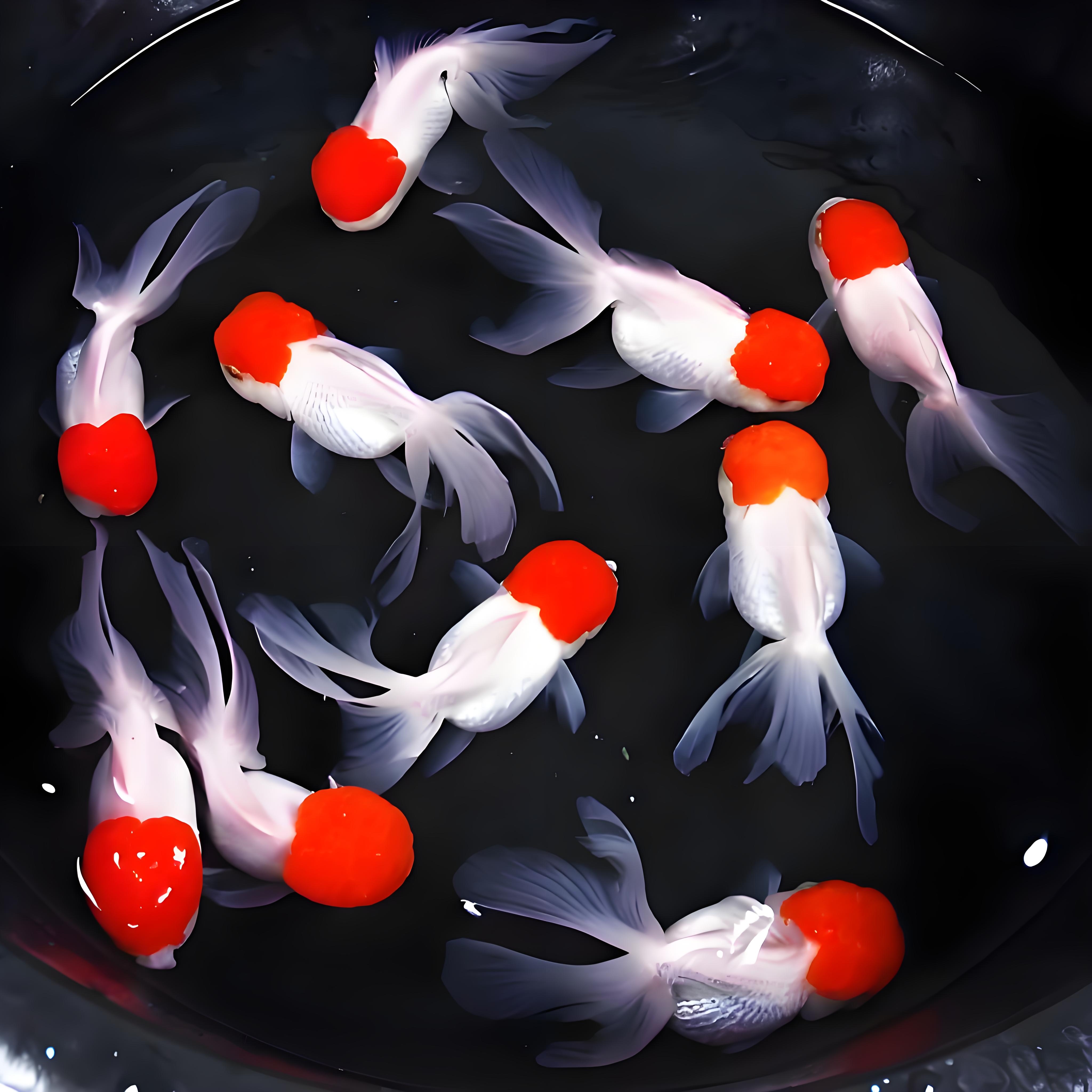 鸿运当头鹤顶红冷水淡水观赏鱼好养易活（5条）