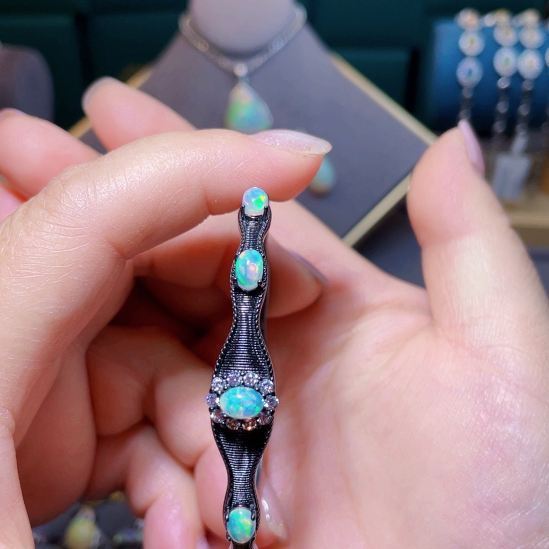 欧泊手镯〉银S925镶嵌