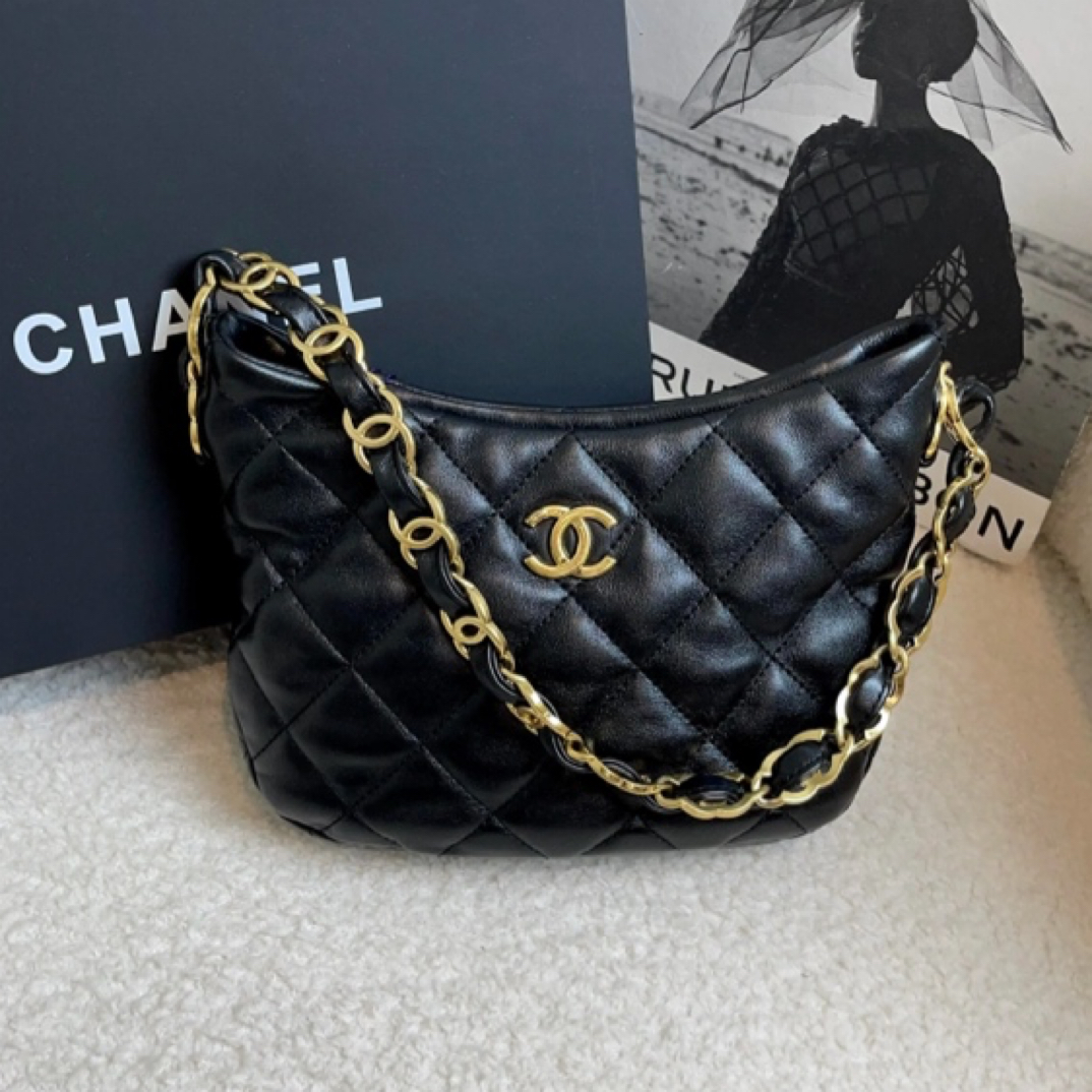 99新 Chanel/香奈儿 22k黑金hobo包/13421066/代卖服务/12期