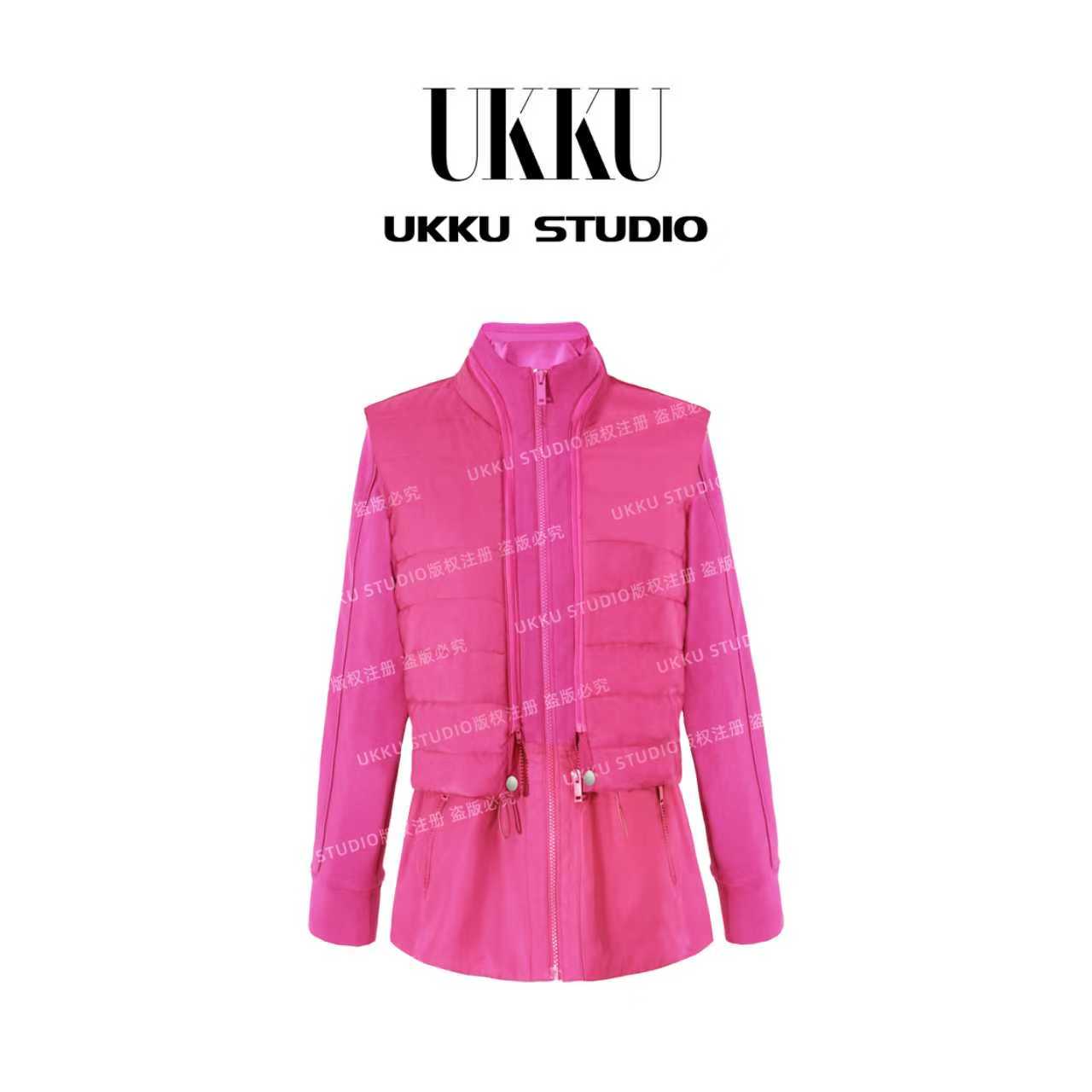 沐 【UKKU STUDIO】粉色保暖时尚轻奢气质百搭棉服外套615210
