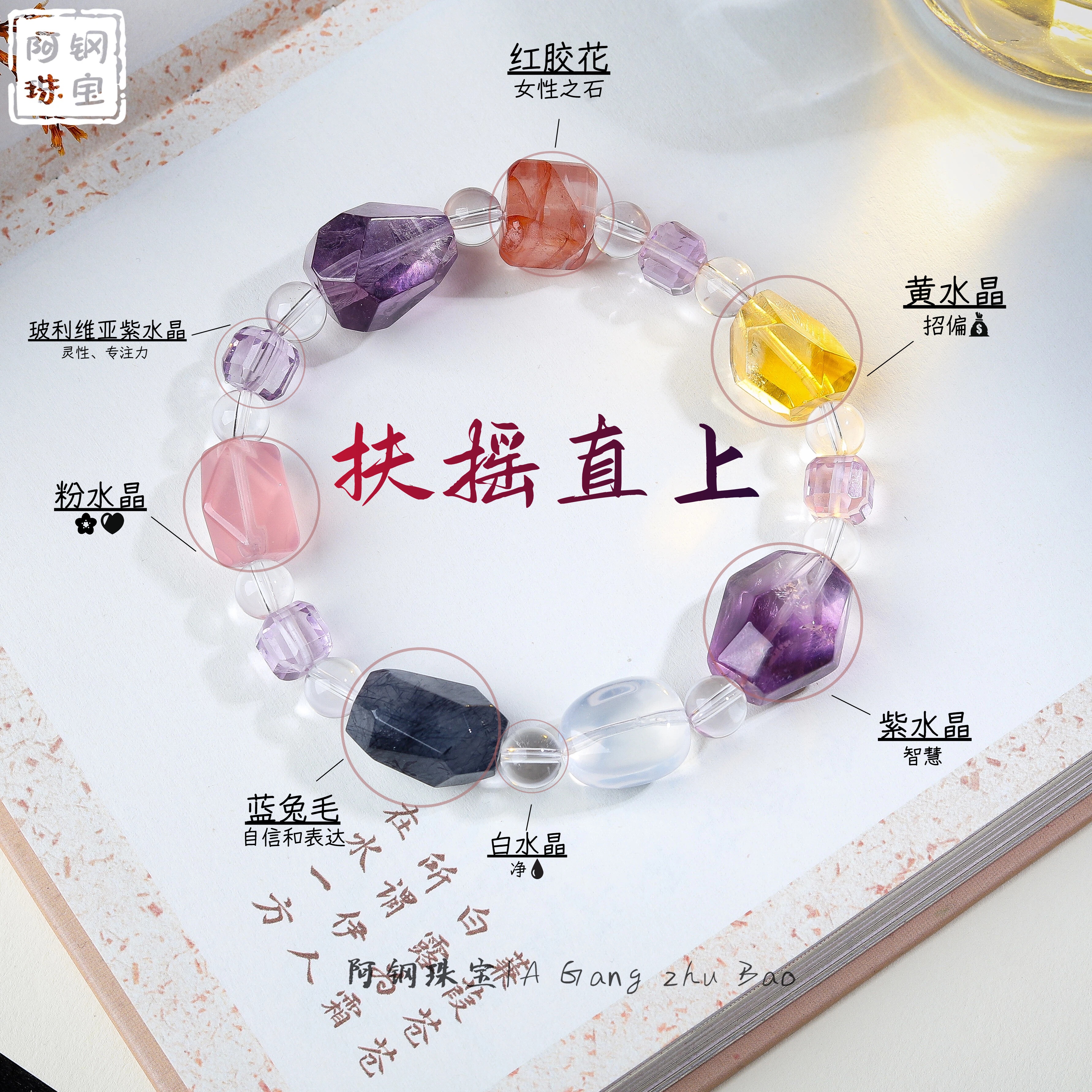 【运势】扶摇直上DIY14mm+天然水晶手串设计款-多样性发其一-FY703