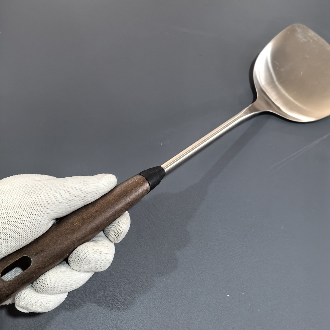 F019不锈钢锅铲木柄