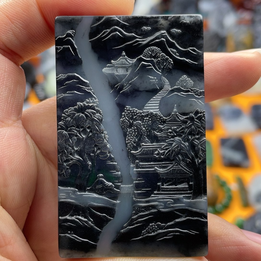 和田玉未镶嵌挂件