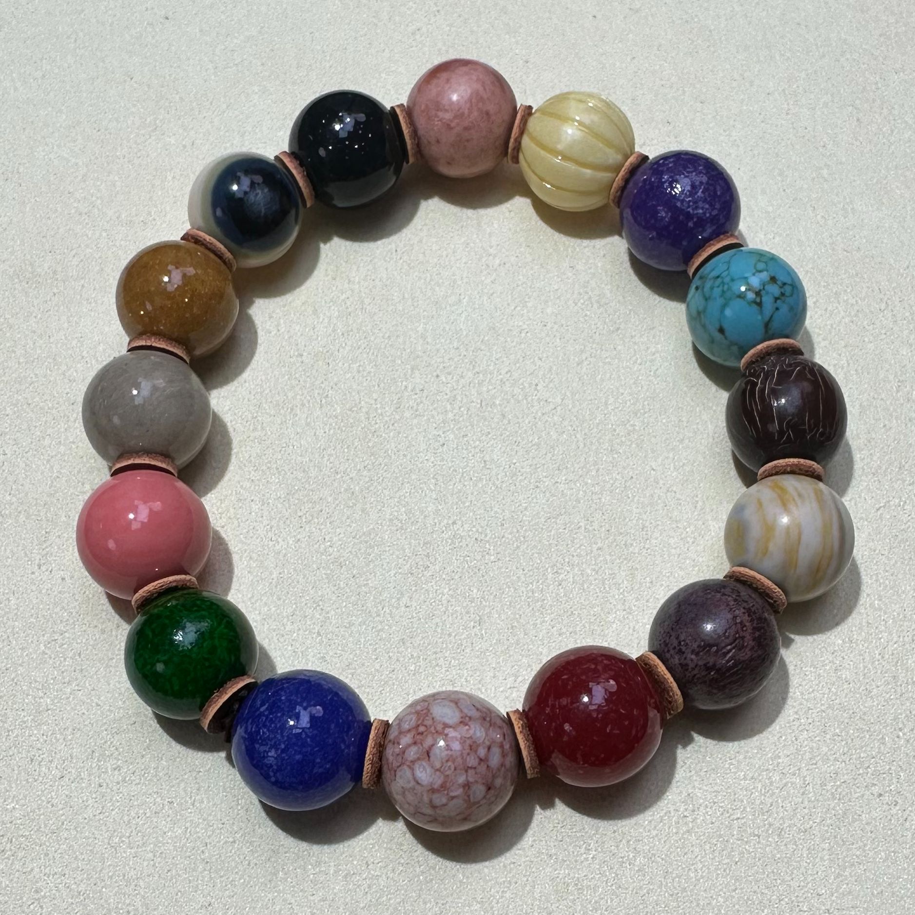 非金属珐琅手链 多宝1.2mi手串 C218