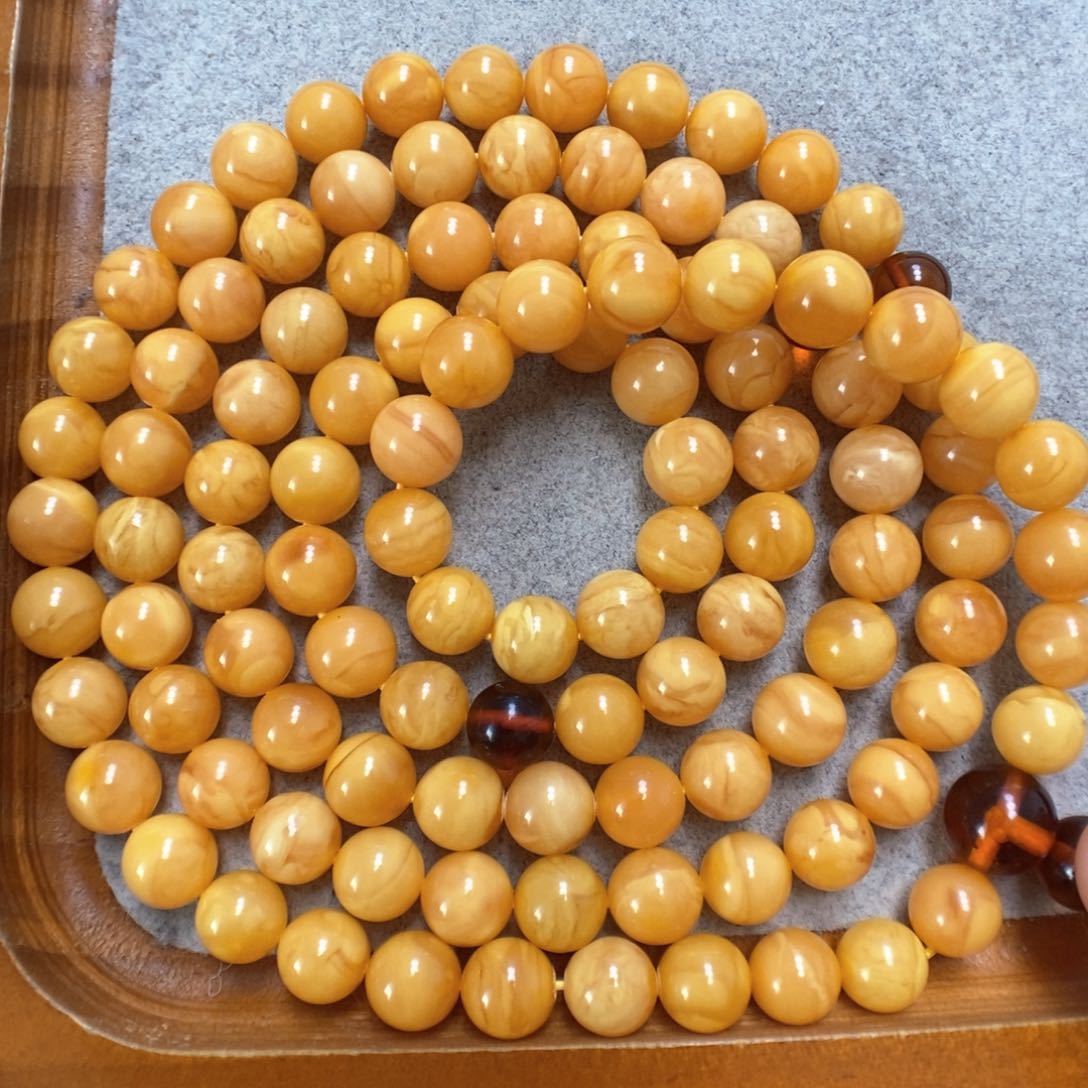 蜜蜡项链未镶嵌蜜蜡108