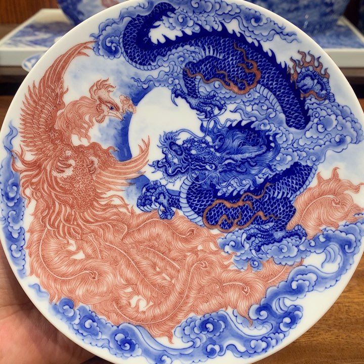 自成堂柴窑 青花釉里红