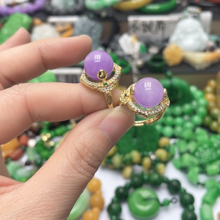 翡翠未镶嵌手链戒指29