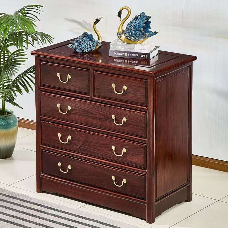 酸枝木五斗柜 餐边柜新中式客厅家用古典禅意置物玄关大容量