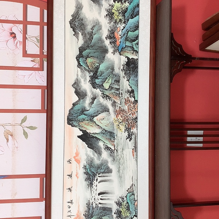 国画带框尺寸47✖️162手绘包邮