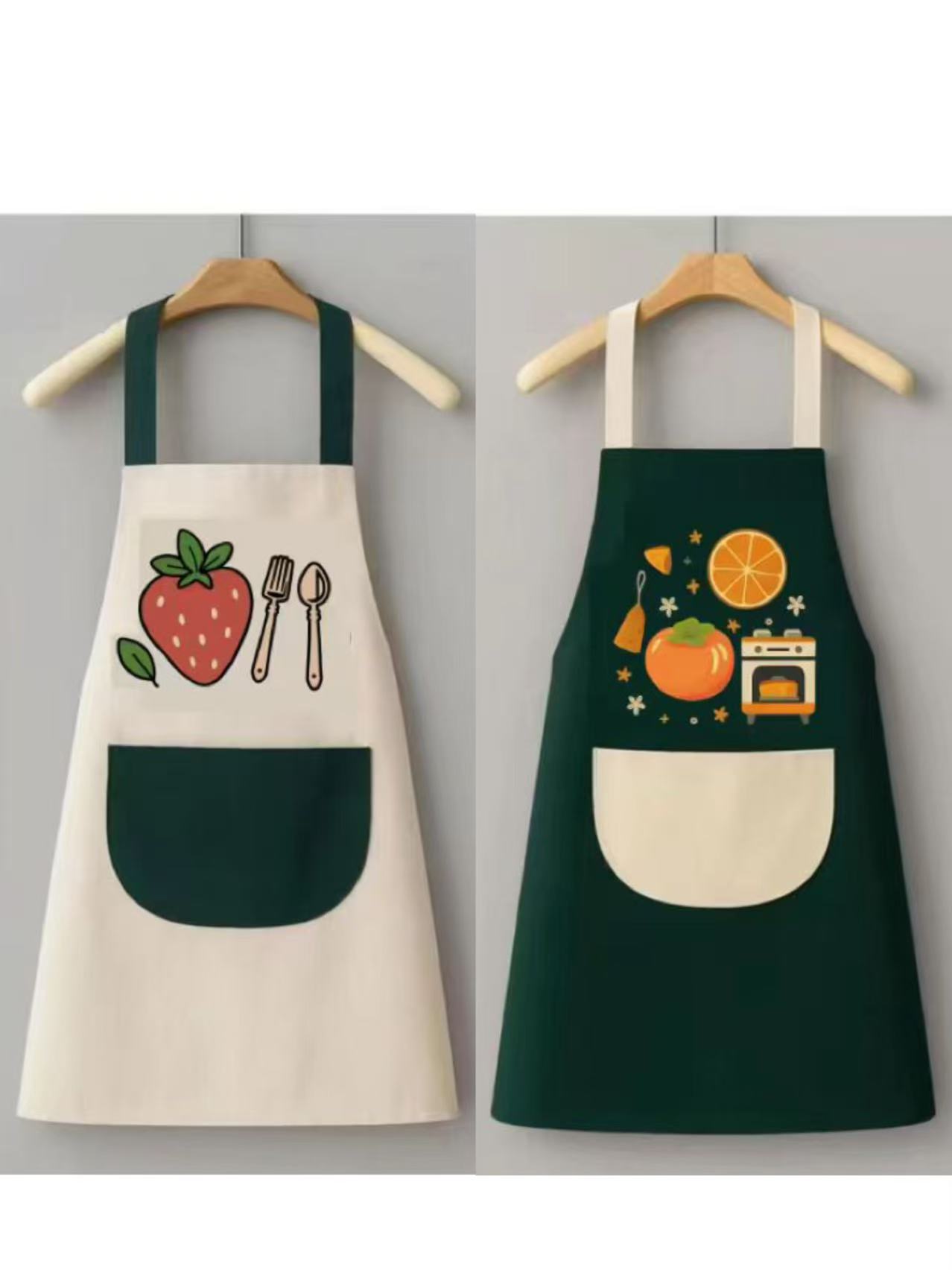 【到手两条】新款防油拼接均码家用洋气无袖防水可折叠