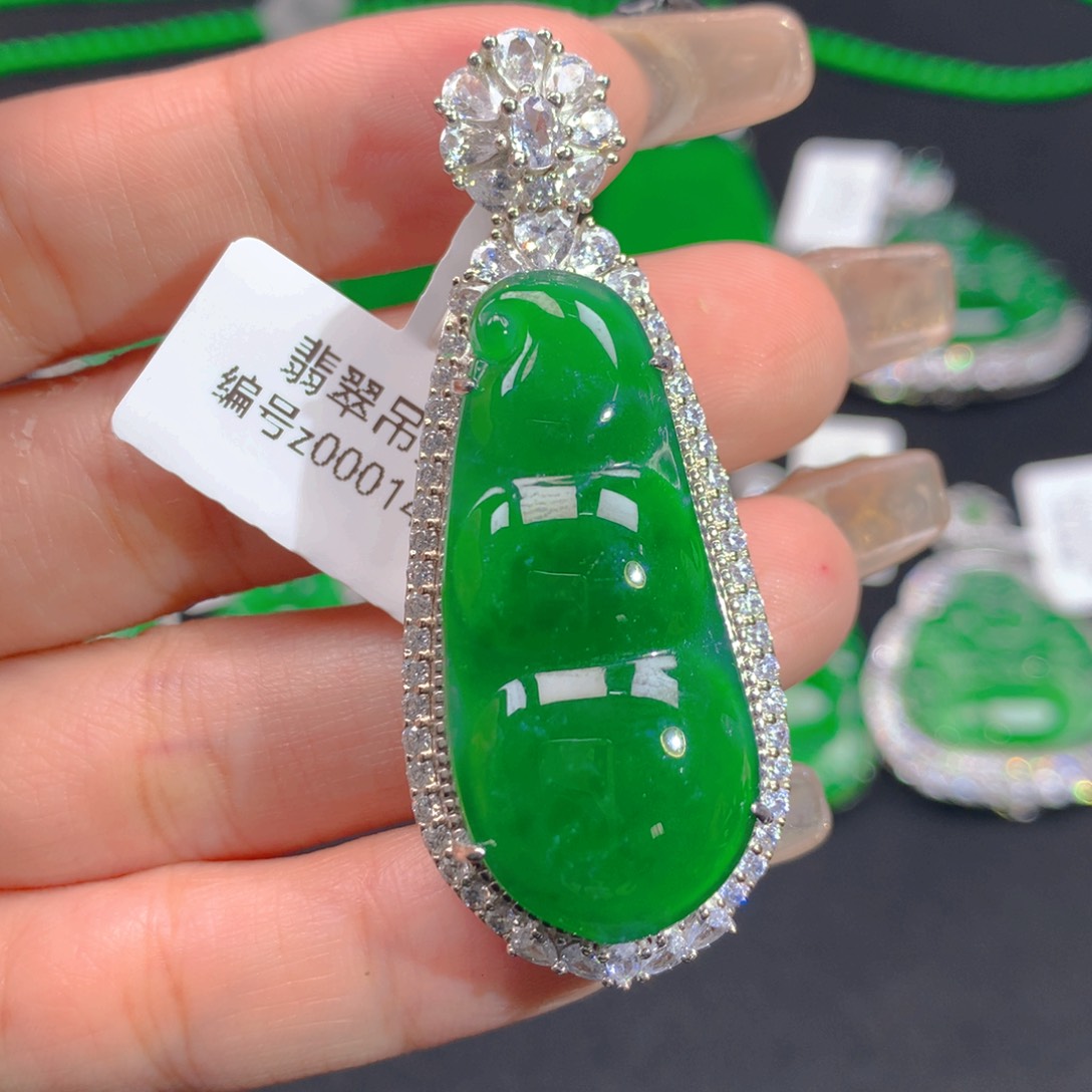 翡翠颈饰银S925镶嵌1111111111