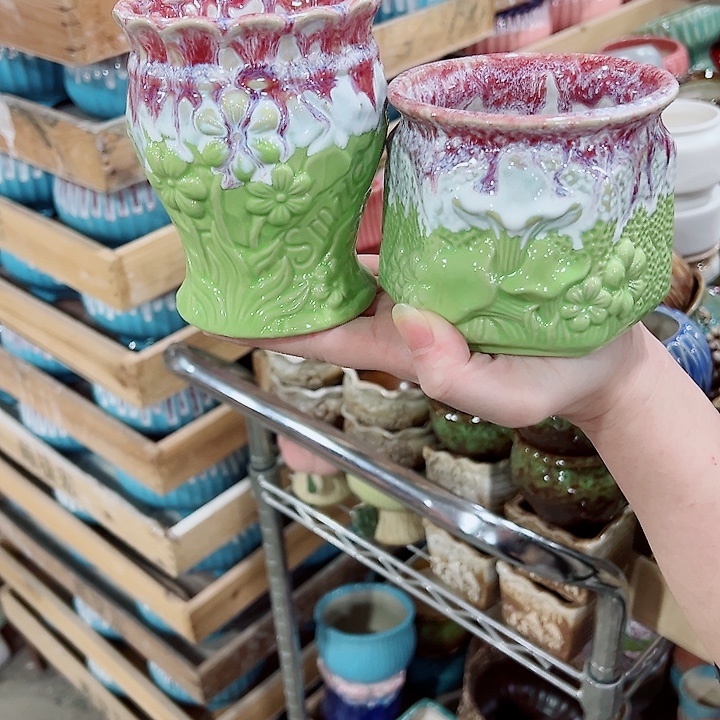 有孔，凑单福利满10元发货陶瓷多肉花盆！