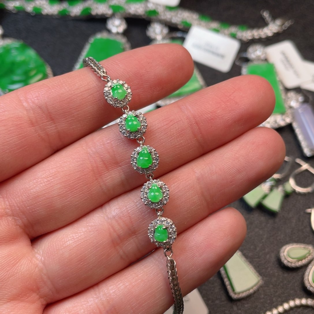 翡翠吊坠(不含链)银S925镶嵌