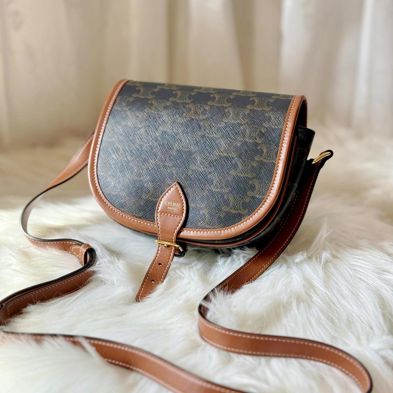 99新 Celine/思琳 大吉中古/Celine瑟琳老花马鞍斜挎包