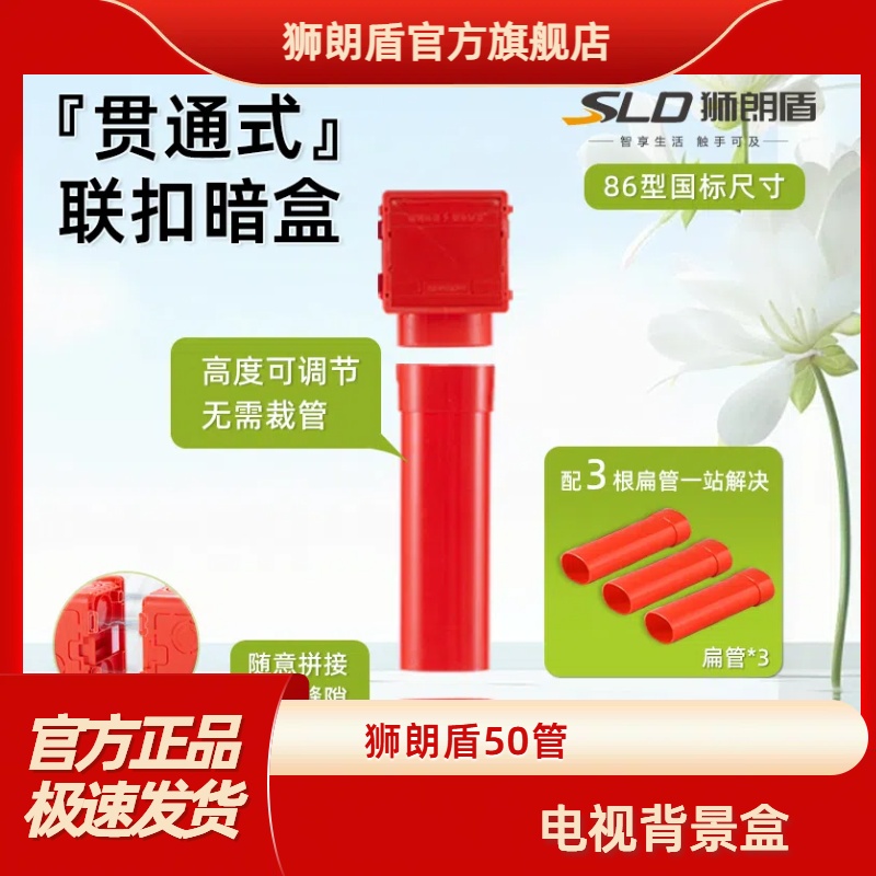 狮朗盾86型50管国标尺寸贯通式联扣高度可调节无障碍穿线暗盒