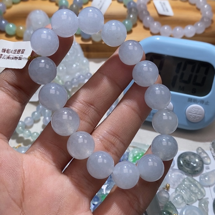 翡翠未镶嵌手链冰大卡手串