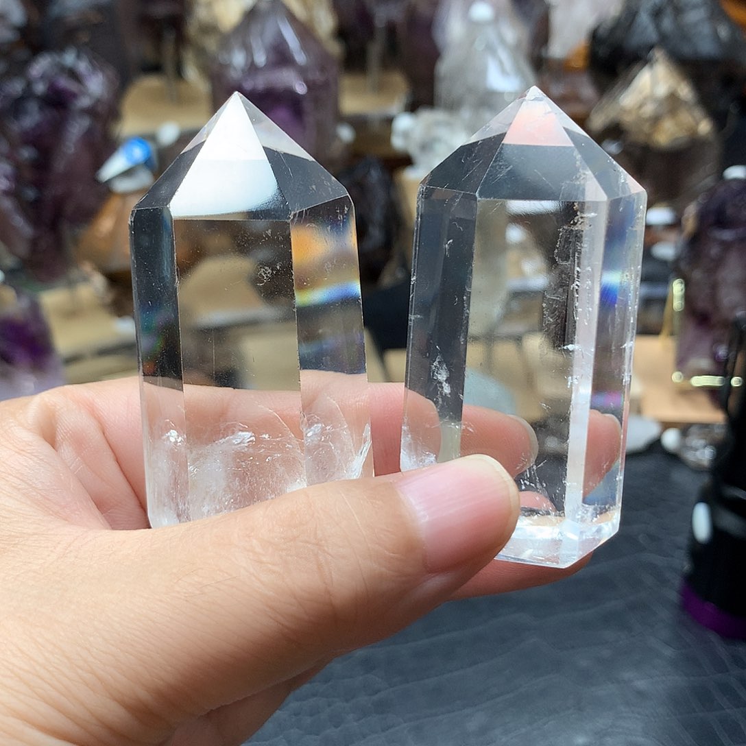 未镶嵌大型摆件（非配饰）水晶随机一个白水晶柱