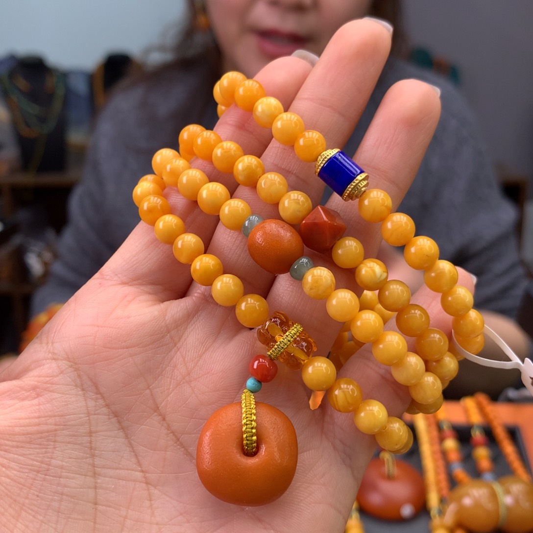 蜜蜡手串未镶嵌天然