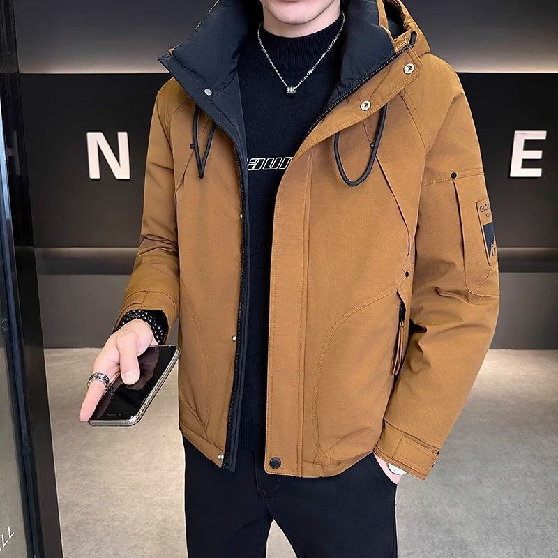 男士羽绒服户外冬季加厚2025年冲锋衣新款潮牌休闲连帽工装外套