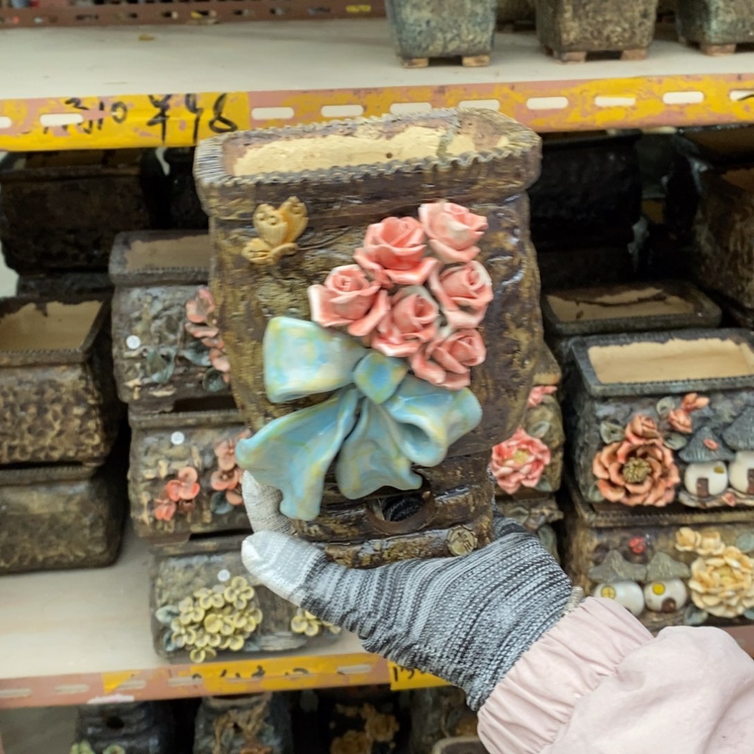 红陶青藤花器多肉花盆