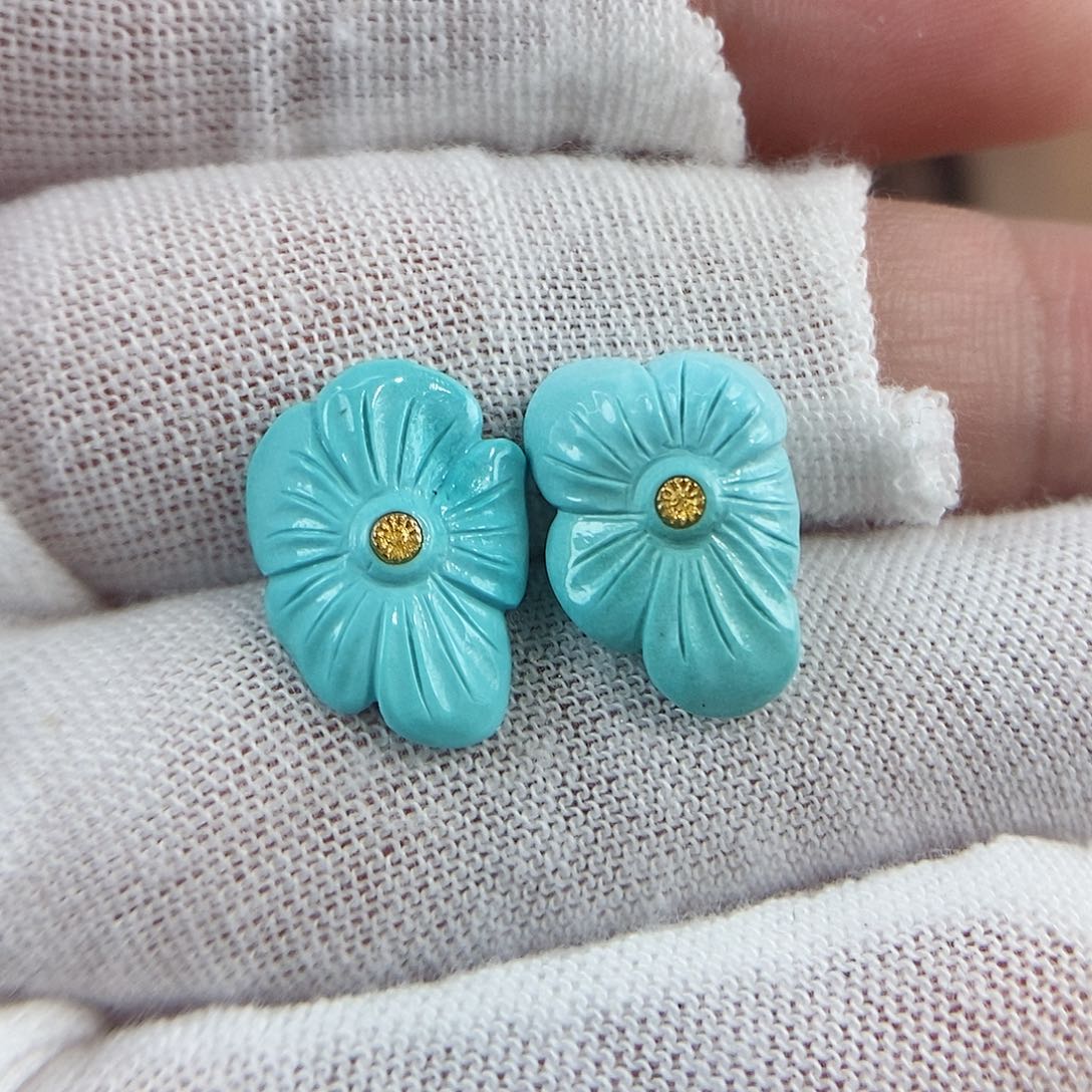 绿松石珠宝奇石18K金镶嵌