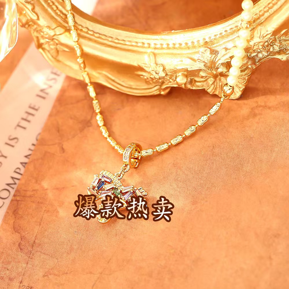 铜合金项链  镀k金D101法【七彩缤纷小白马】秋冬GYBB 欧斯伽斯项链