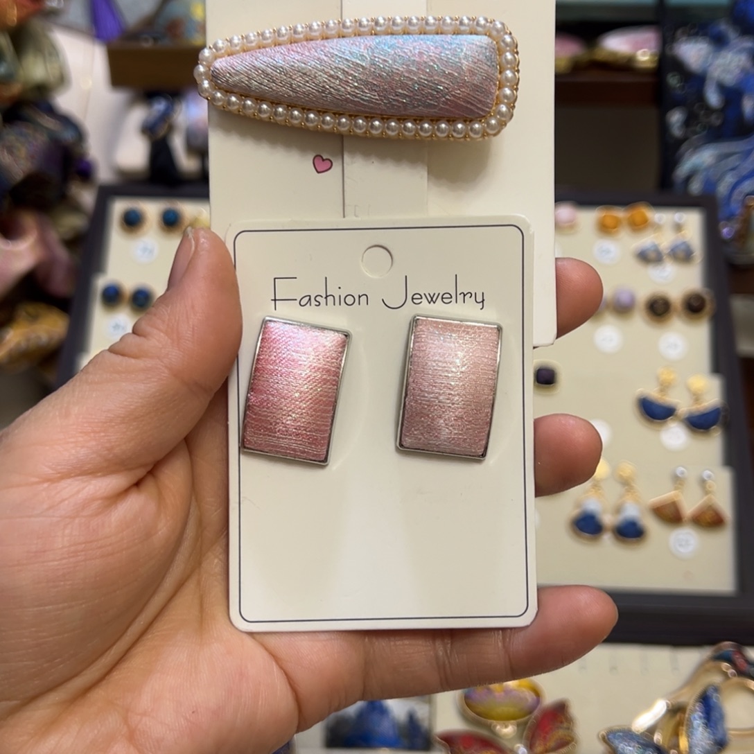 布艺铁合金灿若款耳饰夹子