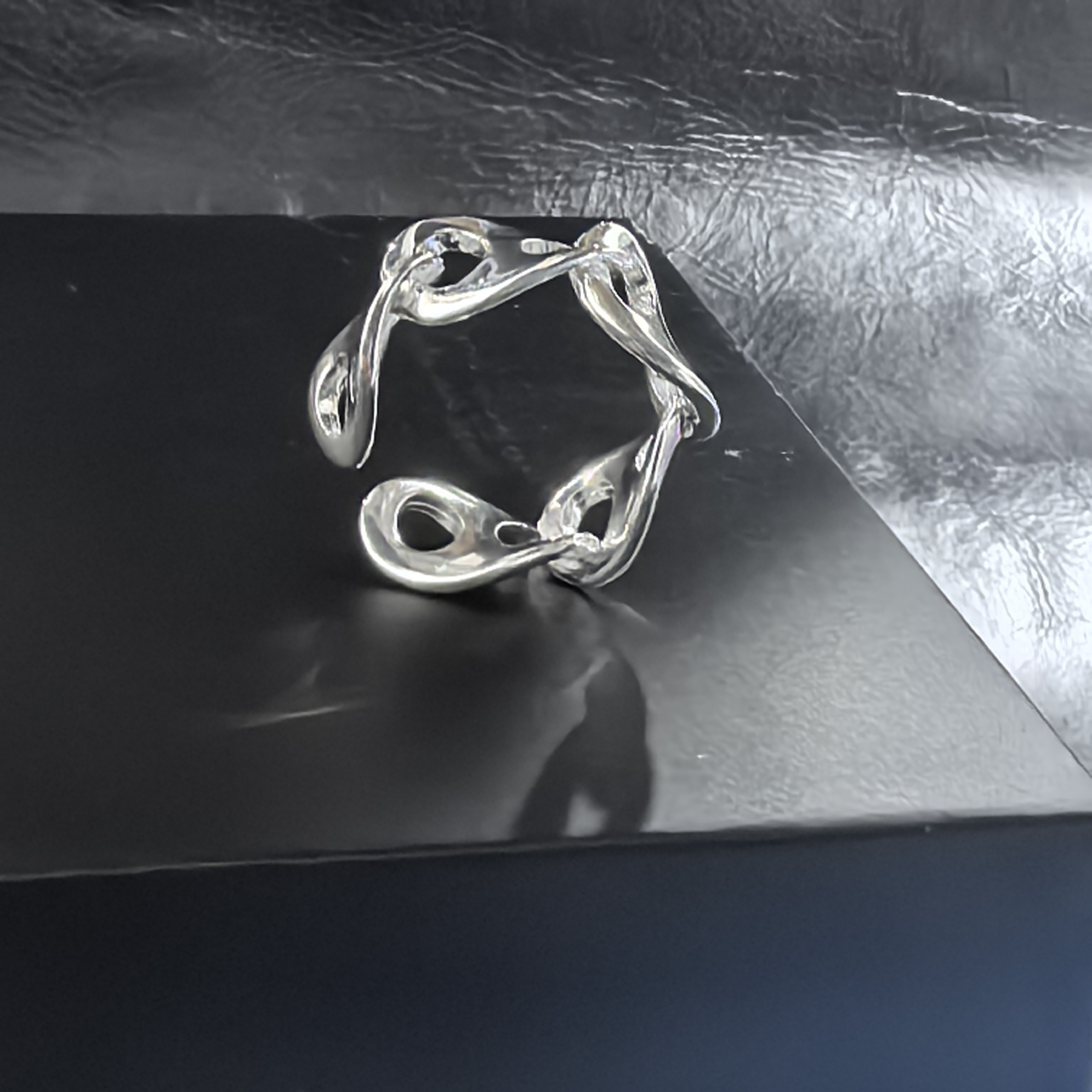 925银戒指 日韩男女活口戒指时尚百搭银戒-扭转猪鼻子戒指0994