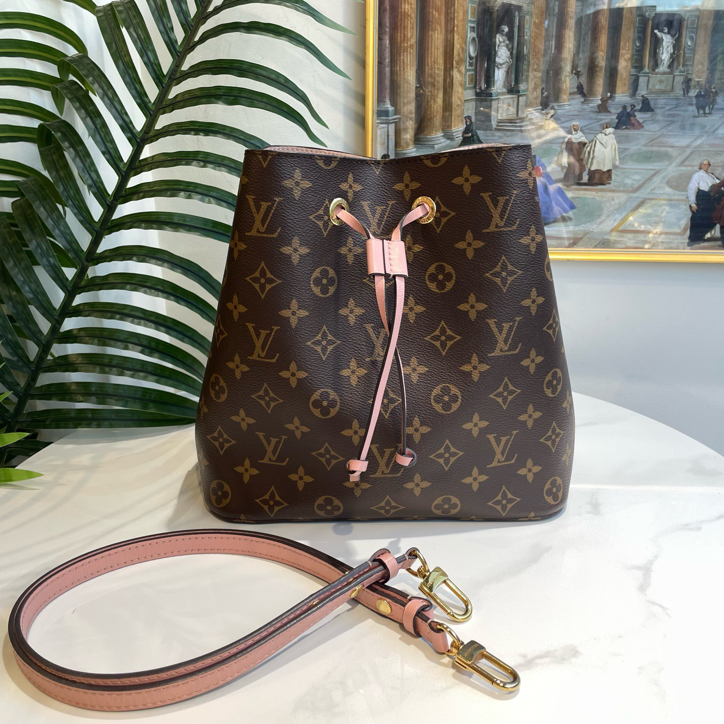 95新 LouisVuitton/路易威登 御古屋/11391/粉色水桶 芯片失效