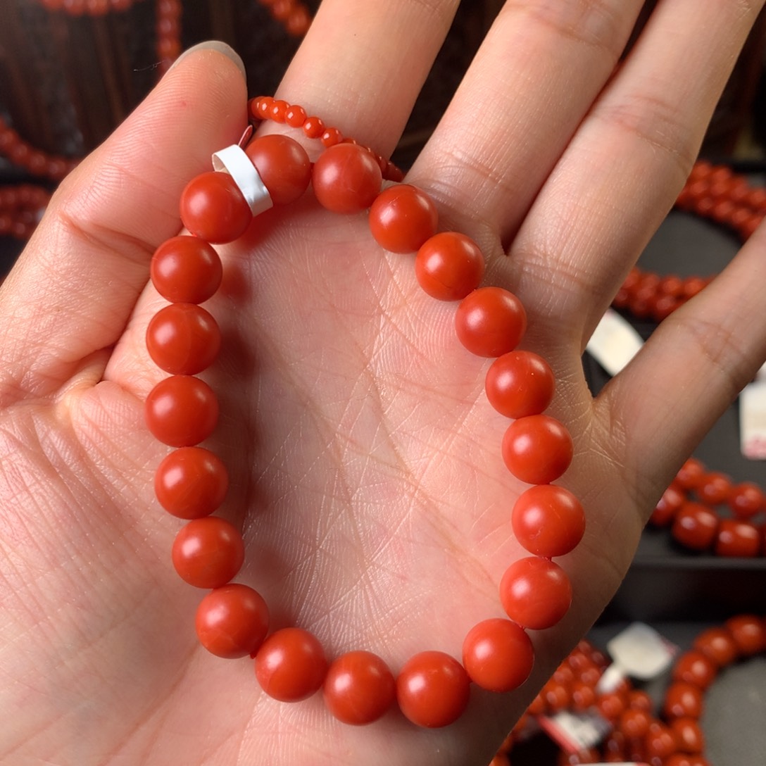 南红玛瑙手链未镶嵌花****定9m手链糖