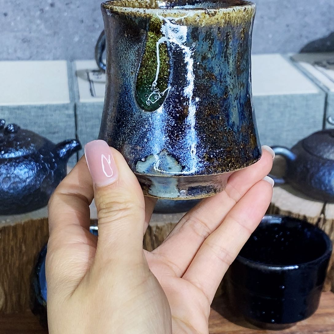 杯十*叔云南建水紫陶柴烧精品杯子