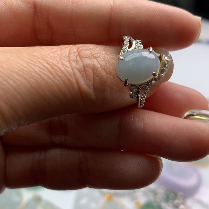 翡翠颈饰银S925镶嵌天然翡翠