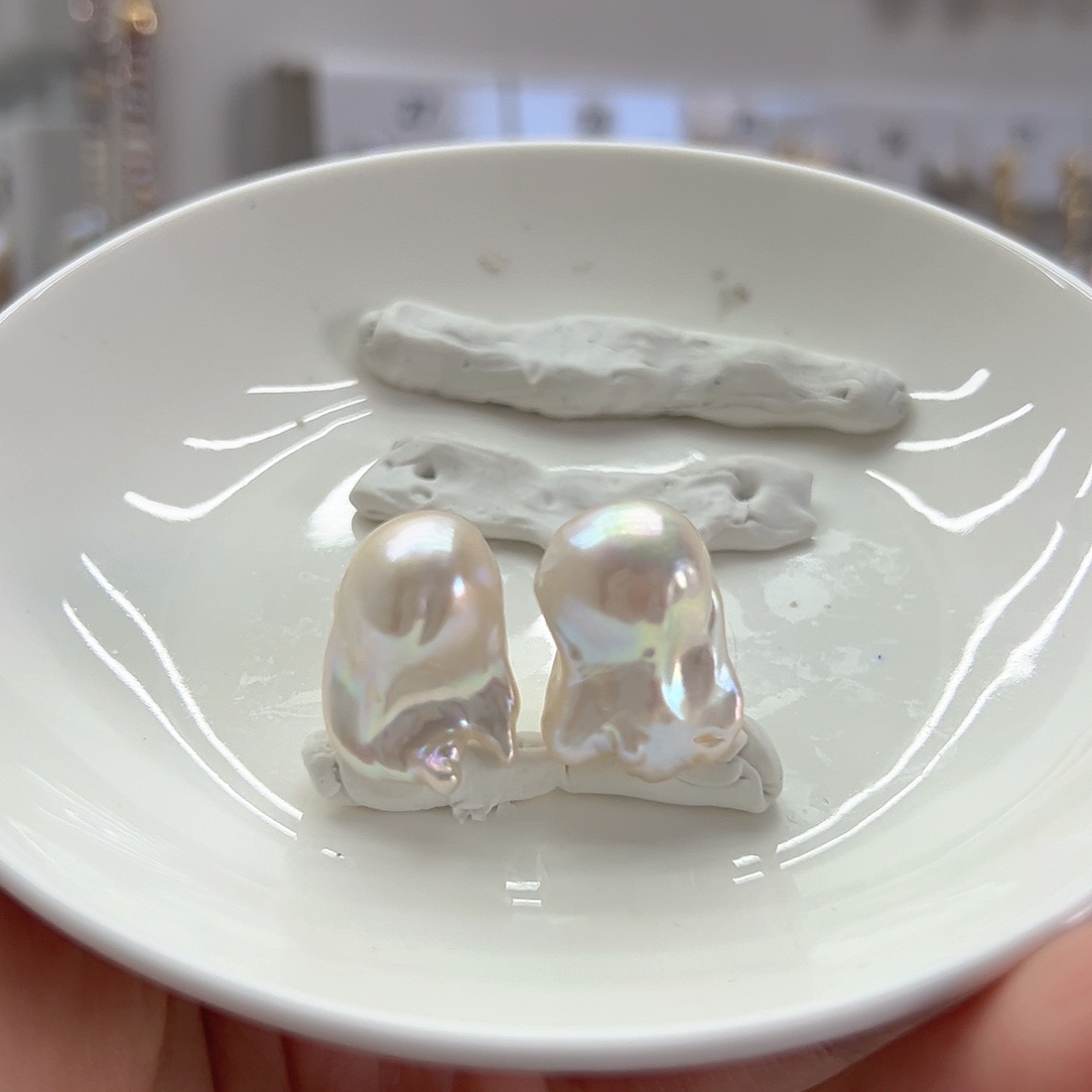 淡水珍珠耳饰银S925镶嵌