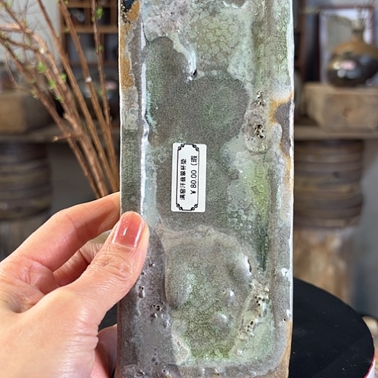 柴烧裸烧窑变重落灰杯托微瑕介意慎拍